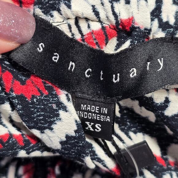 Anthropologie Sanctuary Women Dress Size XS Black Orange Stripe Midi Cap Sleeves - Picture 8 of 10